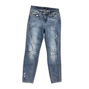 Judy Blue Jeans Womens 9/29 Blue Relaxed Fit Distressed style J B8273MD